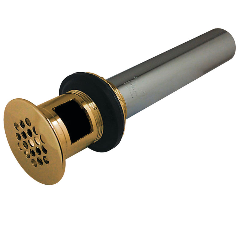 Kingston Brass KB5002 19-Hole Grid Drain with Overflow, 17 Gauge, Polished Brass - BNGBath