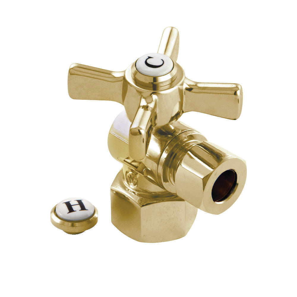 Kingston Brass CC43102ZX 1/2" FIP X 3/8" OD Comp Angle Stop Valve, Polished Brass - BNGBath