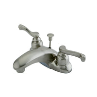 Thumbnail for Kingston Brass KB628FL 4 in. Centerset Bathroom Faucet, Brushed Nickel - BNGBath