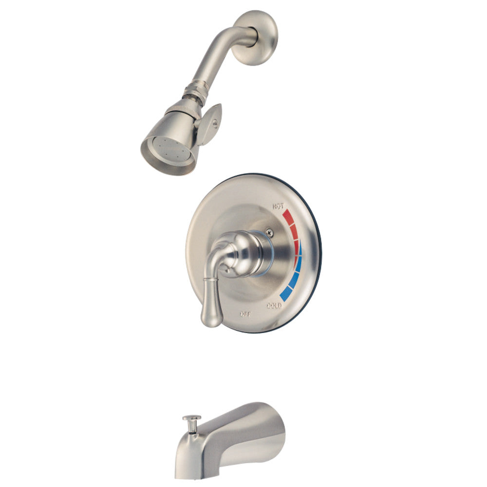Kingston Brass GKB638 Water Saving Magellan Tub and Shower Faucet with Water Savings Showerhead, Brushed Nickel - BNGBath