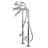Thumbnail for Kingston Brass CCK266K1 Kingston Freestanding Tub Faucet with Supply Line and Stop Valve, Polished Chrome - BNGBath