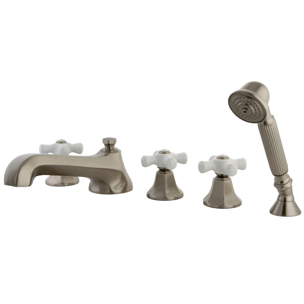 Kingston Brass KS43085PX Roman Tub Faucet with Hand Shower, Brushed Nickel - BNGBath