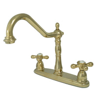 Thumbnail for Kingston Brass KB1792AXLS Widespread Kitchen Faucet, Polished Brass - BNGBath
