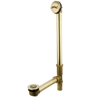 Thumbnail for Kingston Brass DTL1202 Bath Tub Drain with Overflow, Polished Brass - BNGBath