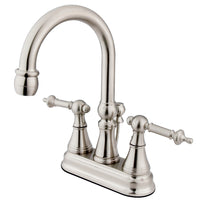 Thumbnail for Kingston Brass KS2618TL 4 in. Centerset Bathroom Faucet, Brushed Nickel - BNGBath