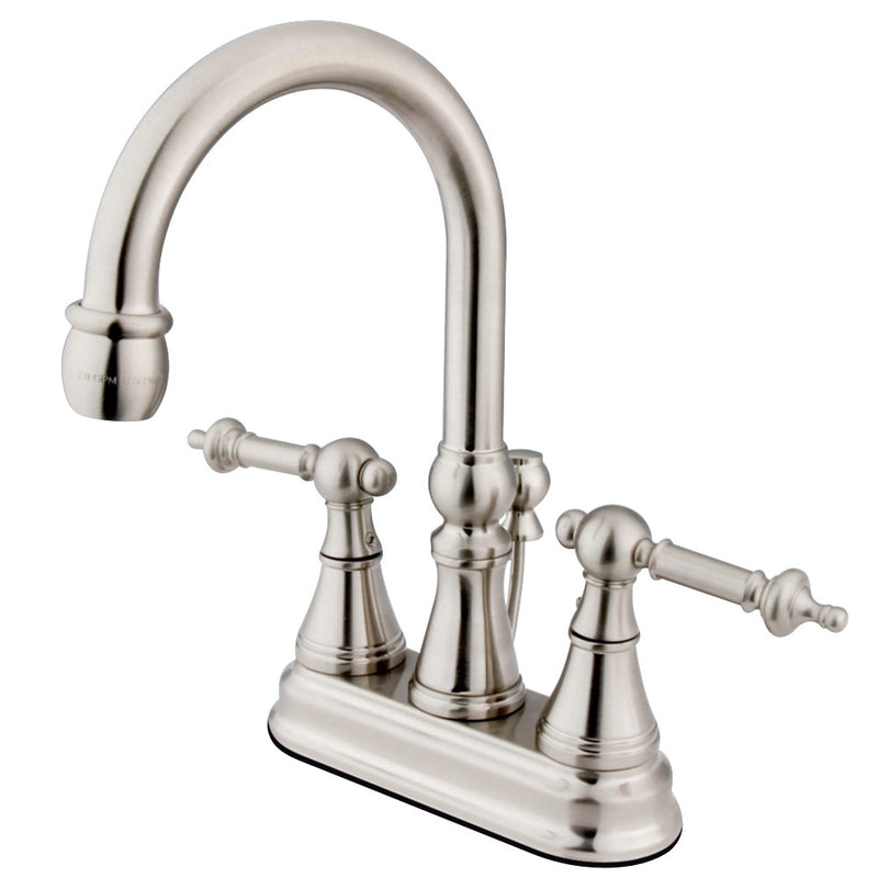 Kingston Brass KS2618TL 4 in. Centerset Bathroom Faucet, Brushed Nickel - BNGBath