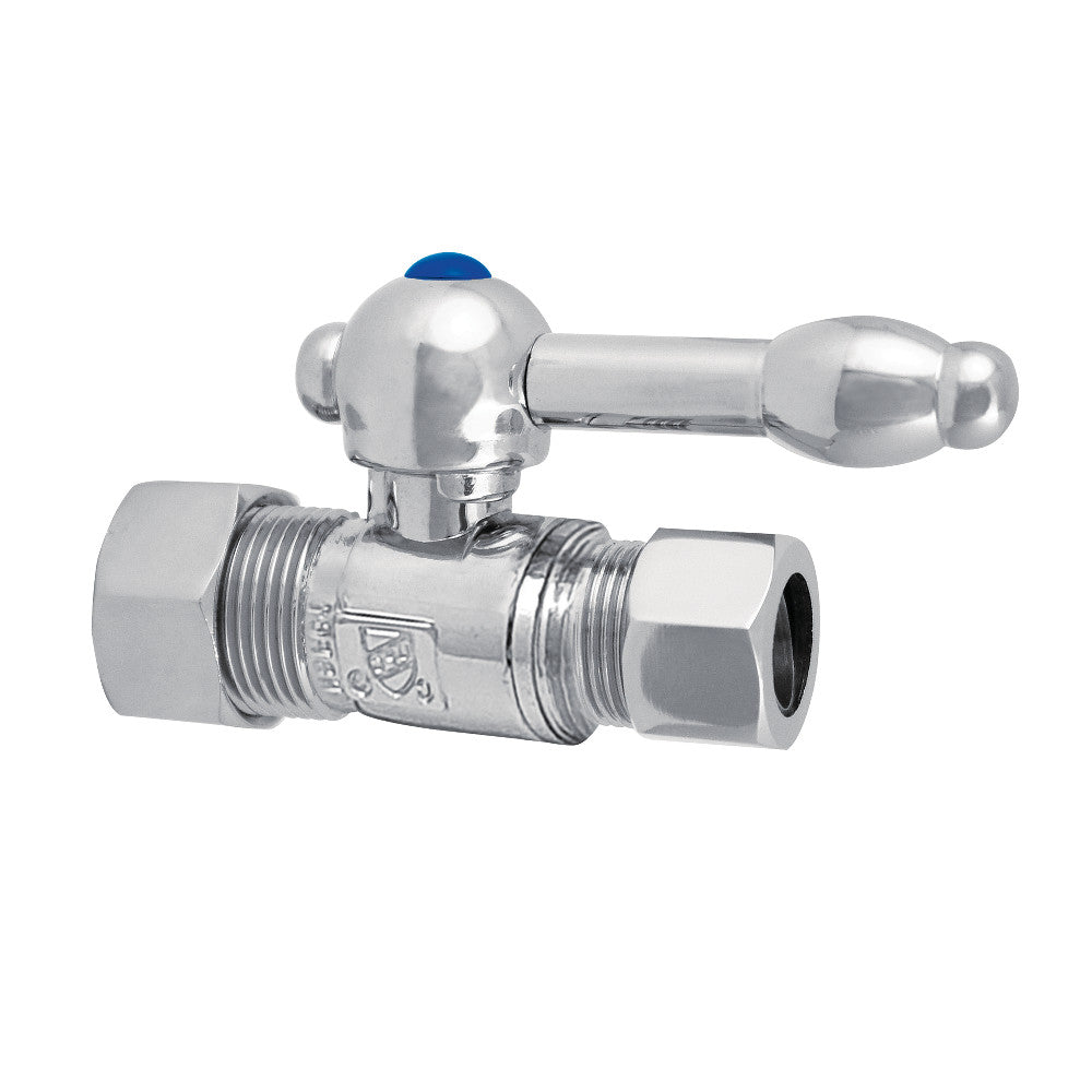 Kingston Brass CC44451KL 5/8" OD Comp X 1/2" OD Comp Straight Shut-Off Valve, Polished Chrome - BNGBath