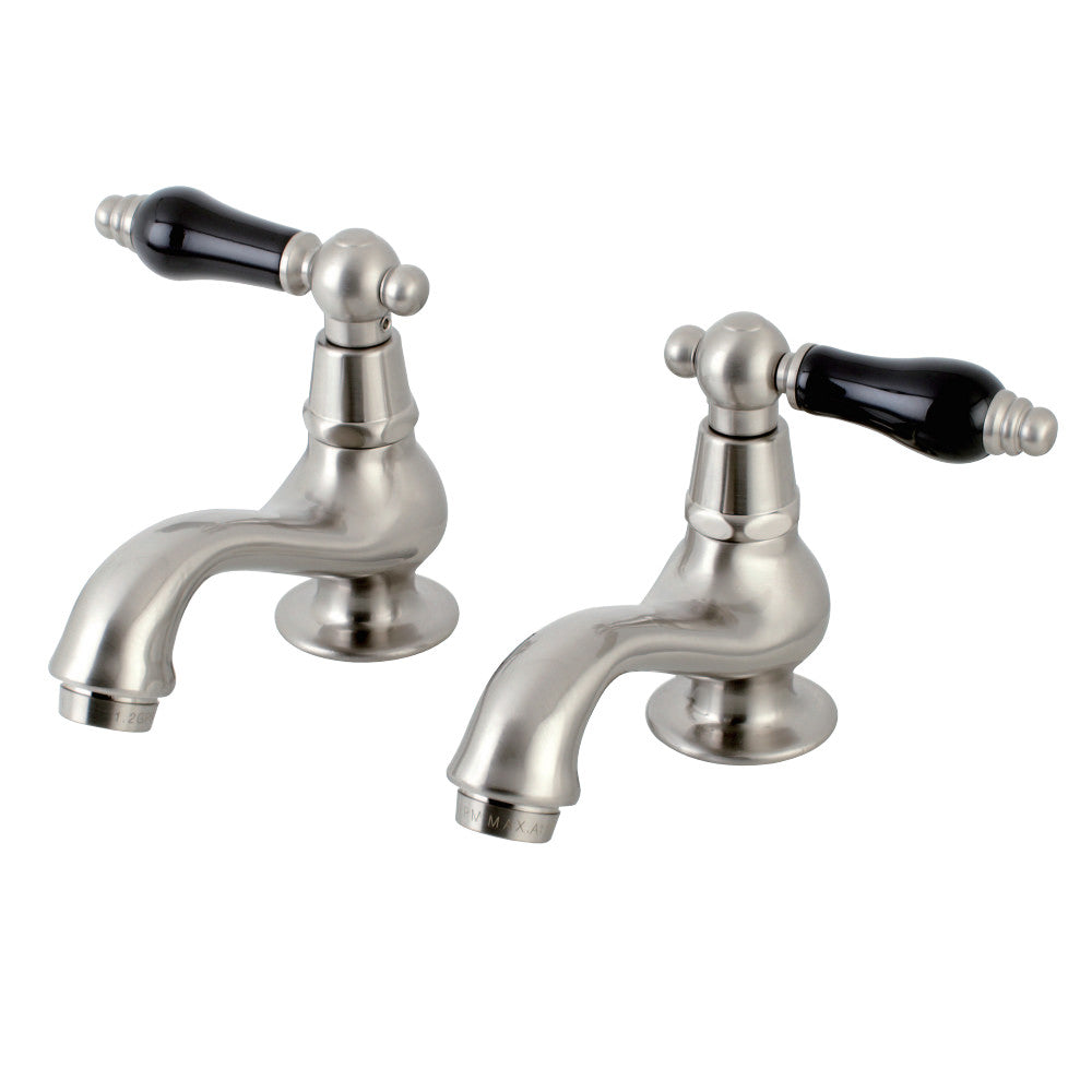 Kingston Brass KS1108PKL Basin Tap Faucet with Cross Handle, Brushed Nickel - BNGBath