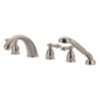 Thumbnail for Kingston Brass KS13685AL Heritage Roman Tub Faucet with Hand Shower, Brushed Nickel - BNGBath