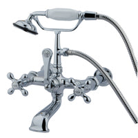 Thumbnail for Kingston Brass CC548T1 Vintage 7-Inch Wall Mount Tub Faucet with Hand Shower, Polished Chrome - BNGBath