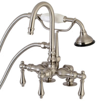 Thumbnail for Aqua Vintage AE13T8 Vintage Clawfoot Tub Faucet with Hand Shower, Brushed Nickel - BNGBath