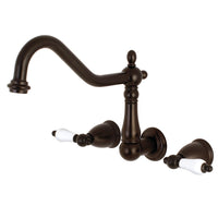 Thumbnail for Kingston Brass KS1025PL Heritage Wall Mount Tub Faucet, Oil Rubbed Bronze - BNGBath