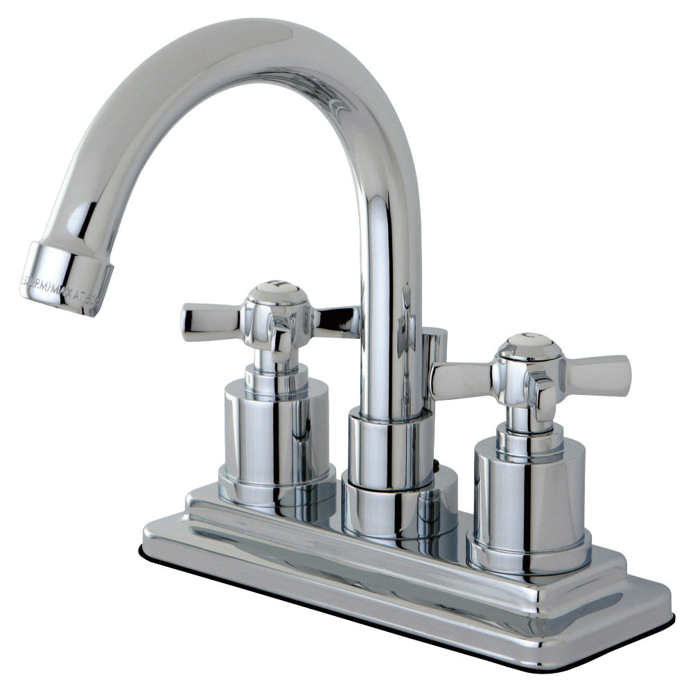 Kingston Brass KS8661ZX Millennium 4 in. Centerset Bathroom Faucet with Brass Pop-Up, Polished Chrome - BNGBath