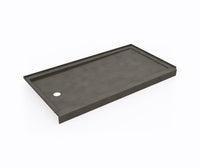 Thumbnail for SR-3260LM/RM 32 x 60 Swanstone Alcove Shower Pan with Left Hand Drain Charcoal Gray