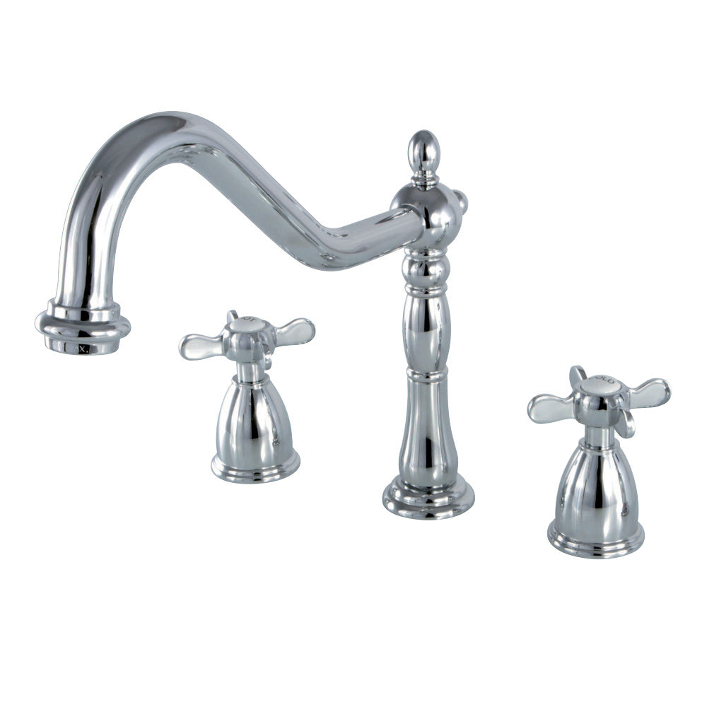 Kingston Brass KB1791BEXLS Widespread Kitchen Faucet, Polished Chrome - BNGBath