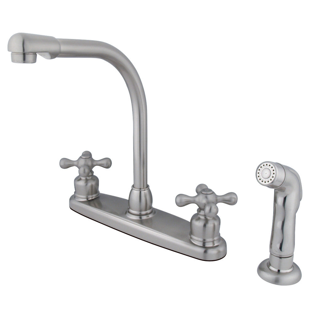 Kingston Brass GKB718AXSP Victorian Centerset Kitchen Faucet, Brushed Nickel - BNGBath