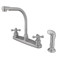 Thumbnail for Kingston Brass GKB718AXSP Victorian Centerset Kitchen Faucet, Brushed Nickel - BNGBath