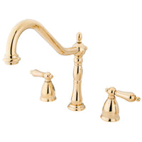 Thumbnail for Kingston Brass KB1792ALLS Widespread Kitchen Faucet, Polished Brass - BNGBath