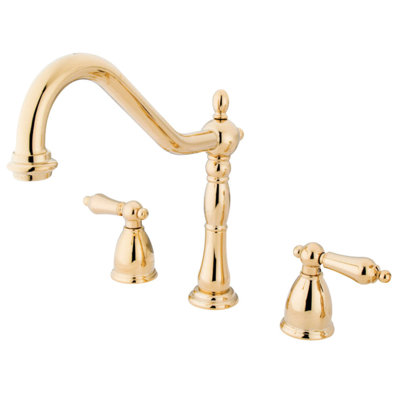 Kingston Brass KB1792ALLS Widespread Kitchen Faucet, Polished Brass - BNGBath