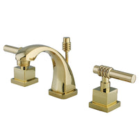 Thumbnail for Kingston Brass KS4942QL Milano Widespread Bathroom Faucet, Polished Brass - BNGBath