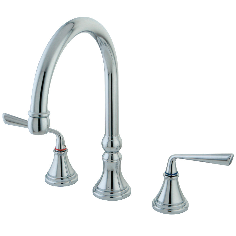 Kingston Brass KS2791ZLLS Widespread Kitchen Faucet, Polished Chrome - BNGBath