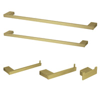 Thumbnail for Kingston Brass BAHK6312478BB Metzinger 5-Piece Bathroom Accessory Set, Brushed Brass - BNGBath