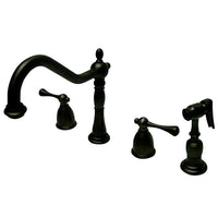 Thumbnail for Kingston Brass KB7795BLBS Widespread Kitchen Faucet, Oil Rubbed Bronze - BNGBath
