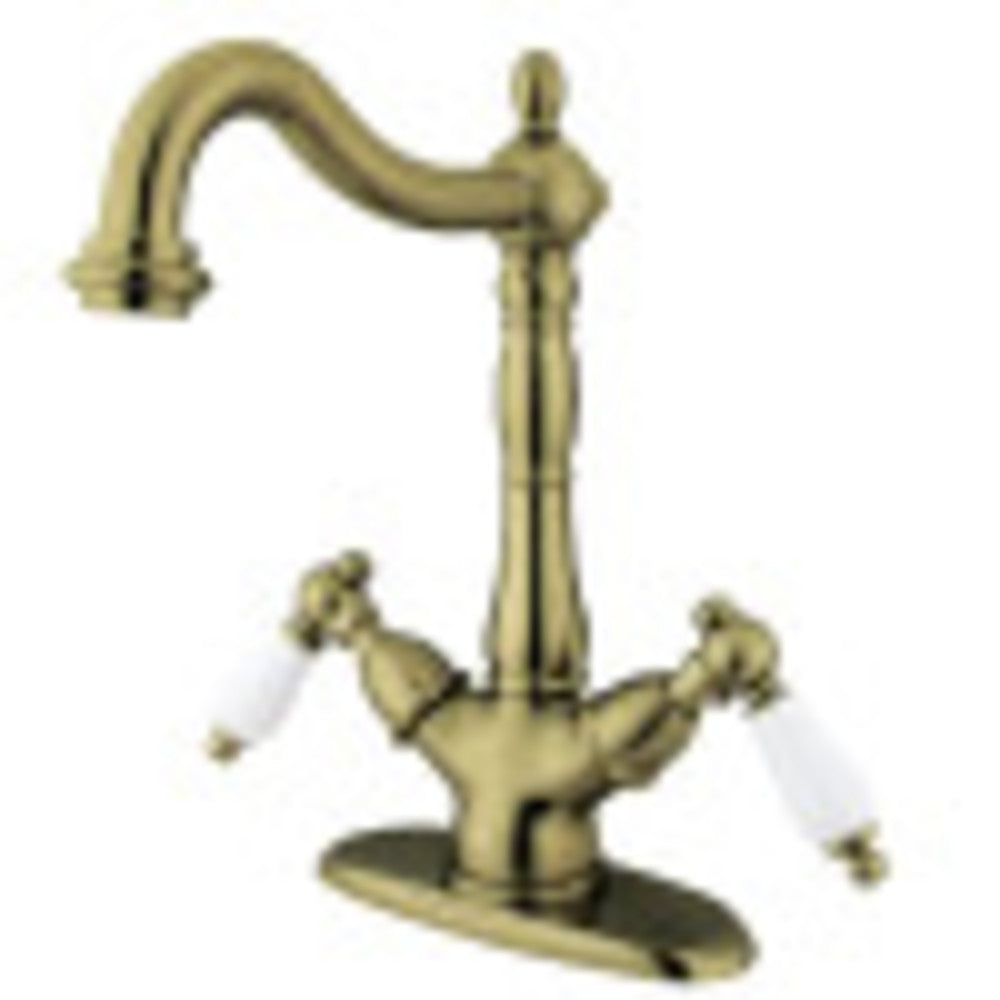 Kingston Brass KS1493PL Vessel Sink Faucet, Antique Brass - BNGBath