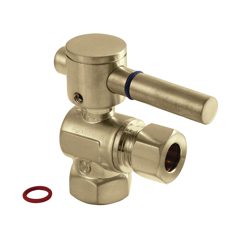 Kingston Brass CC33107DL 3/8" IPS X 3/8" OD Comp Quarter-Turn Angle Stop Valve, Brushed Brass - BNGBath