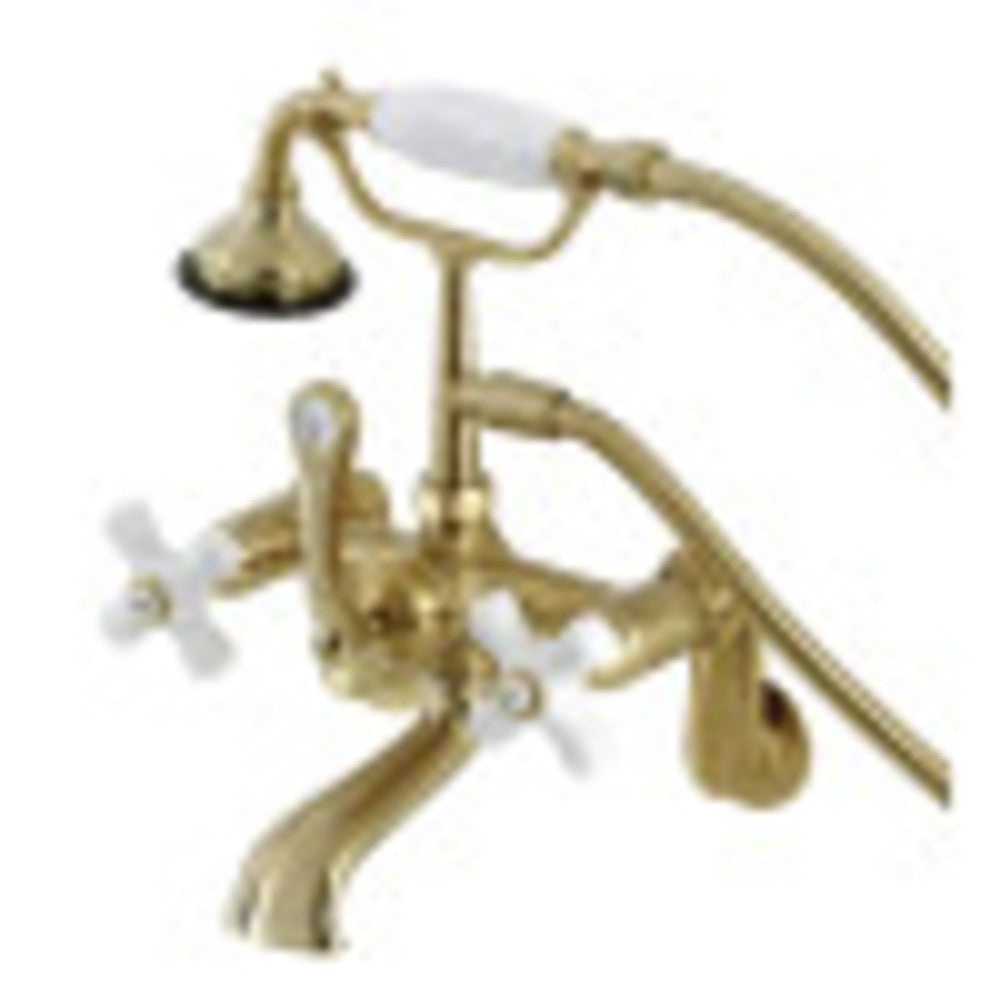 Aqua Vintage AE211T7 Vintage 7-Inch Tub Faucet with Hand Shower, Brushed Brass - BNGBath