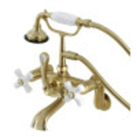 Thumbnail for Aqua Vintage AE211T7 Vintage 7-Inch Tub Faucet with Hand Shower, Brushed Brass - BNGBath