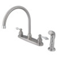 Thumbnail for Kingston Brass KB727ALSP Vintage 8-Inch Centerset Kitchen Faucet, Brushed Nickel/Polished Chrome - BNGBath