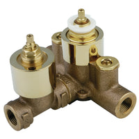 Thumbnail for Kingston Brass KS36320V Thermostatic Valve With Volume Control, Polished Brass - BNGBath