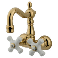 Thumbnail for Kingston Brass CC1079T2 Vintage 3-3/8-Inch Wall Mount Tub Faucet, Polished Brass - BNGBath