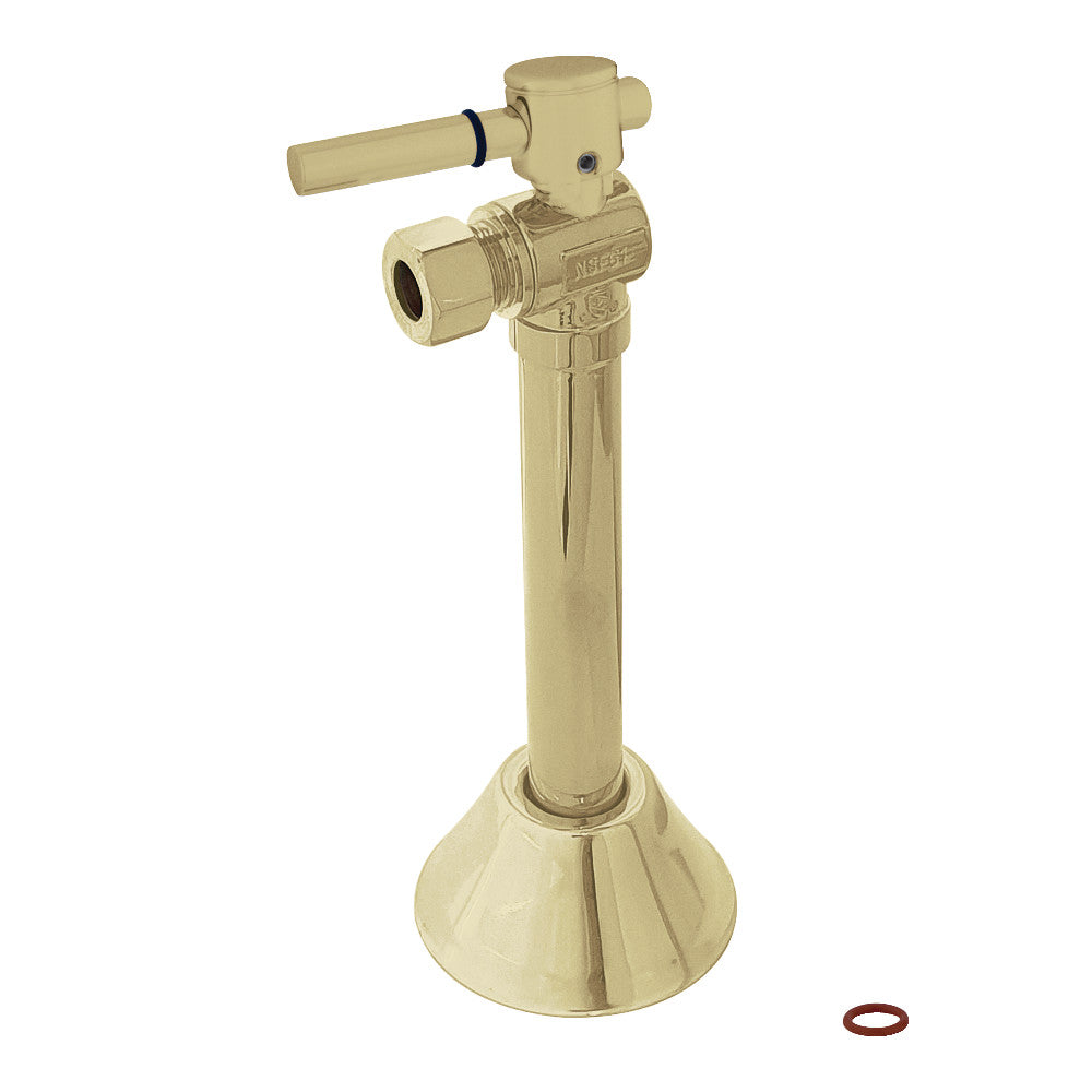 Kingston Brass CC83202DL 1/2" Sweat x 3/8" OD Comp Angle Shut-Off Valve with 5" Extension, Polished Brass - BNGBath