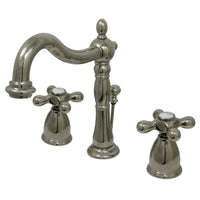 Thumbnail for Kingston Brass KB1976AX Heritage Widespread Bathroom Faucet with Brass Pop-Up, Polished Nickel - BNGBath
