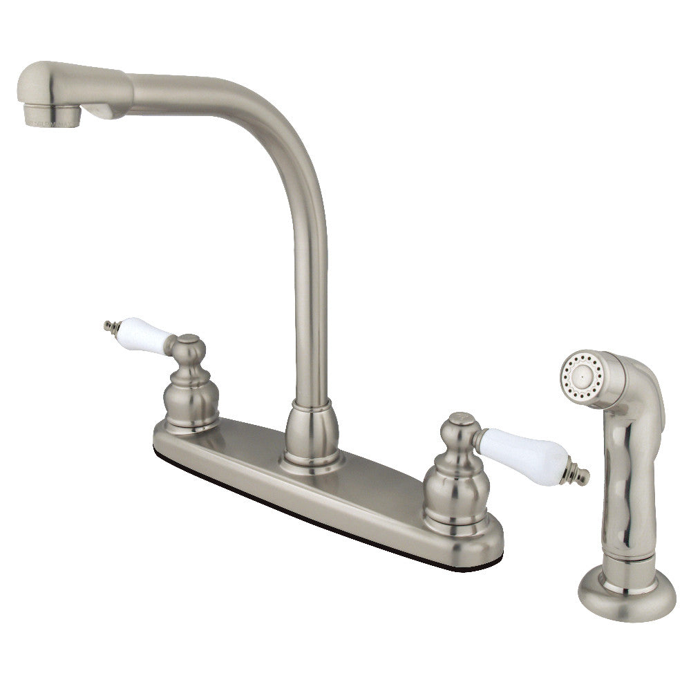 Kingston Brass KB718SP Victorian Centerset Kitchen Faucet, Brushed Nickel - BNGBath