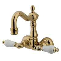 Thumbnail for Kingston Brass CC1075T2 Vintage 3-3/8-Inch Wall Mount Tub Faucet, Polished Brass - BNGBath