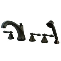 Thumbnail for Kingston Brass KS43255AL Metropolitan Roman Tub Faucet with Hand Shower, Oil Rubbed Bronze - BNGBath