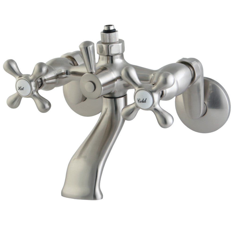 Kingston Brass CC2668 Vintage Wall Mount Tub Faucet with Riser Adaptor, Brushed Nickel - BNGBath