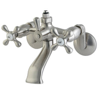 Thumbnail for Kingston Brass CC2668 Vintage Wall Mount Tub Faucet with Riser Adaptor, Brushed Nickel - BNGBath