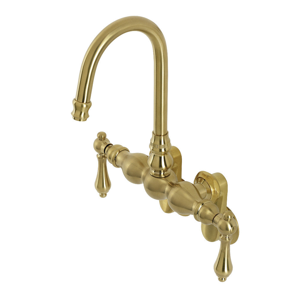 Aqua Vintage AE81T7 Vintage Adjustable Center Wall Mount Tub Faucet, Brushed Brass - BNGBath