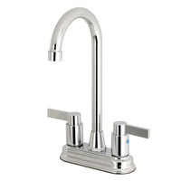 Thumbnail for Kingston Brass FB491NDL 4-Inch Centerset High-Arch Bar Faucet, Polished Chrome - BNGBath