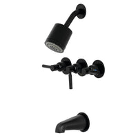 Thumbnail for Kingston Brass KBX8130DL Concord Three-Handle Tub and Shower Faucet, Matte Black - BNGBath