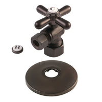 Thumbnail for Kingston Brass CC53305XK 5/8-Inch X 3/8-Inch OD Comp Quarter-Turn Angle Stop Valve with Flange, Oil Rubbed Bronze - BNGBath