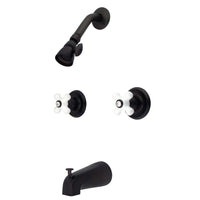 Thumbnail for Kingston Brass KB245PX Magellan Tub & Shower Faucet with Porcelain Handles, Oil Rubbed Bronze - BNGBath