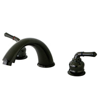 Thumbnail for Kingston Brass NB360 Water Onyx Roman Tub Faucet, Black Stainless Steel - BNGBath