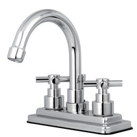 Thumbnail for Kingston Brass KS8661EX Elinvar 4 in. Centerset Bathroom Faucet with Brass Pop-Up, Polished Chrome - BNGBath