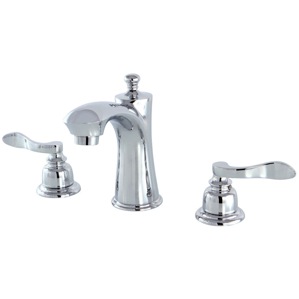 Kingston Brass KB7961NFL 8 in. Widespread Bathroom Faucet, Polished Chrome - BNGBath