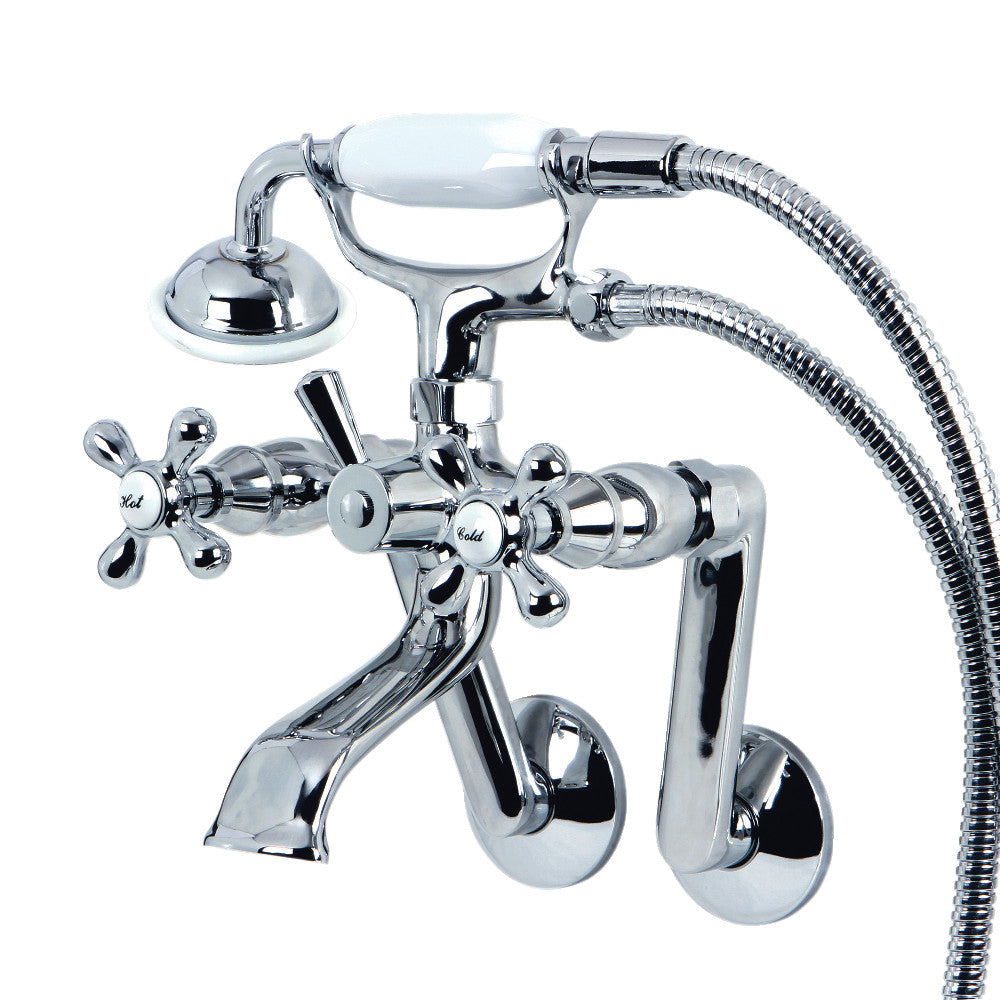 Kingston Brass KS269C Kingston Tub Wall Mount Clawfoot Tub Faucet with Hand Shower, Polished Chrome - BNGBath